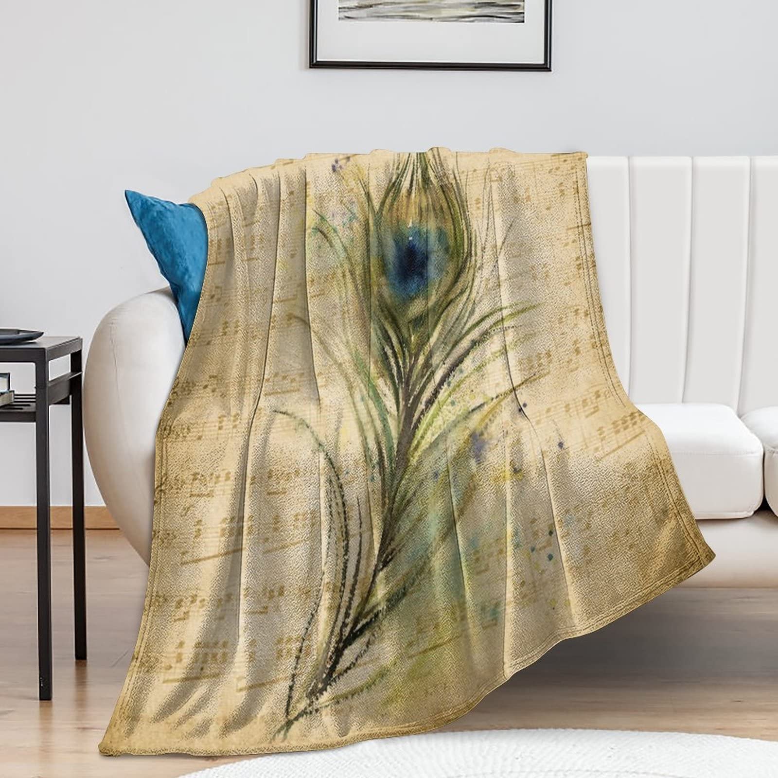 Couverture d'hiver paon pour des soirées cocooning réussies