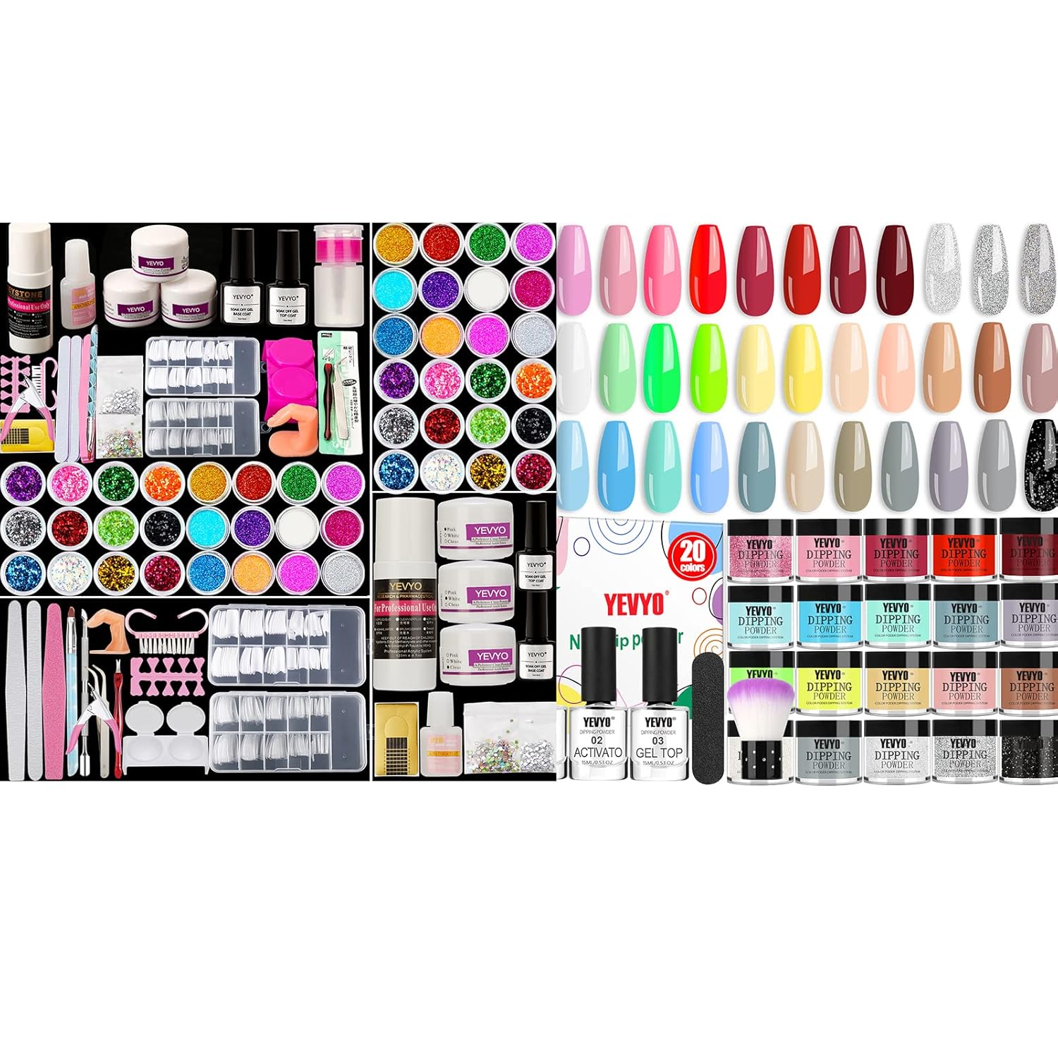 YEVYO Acrylic Nail Kit and Dip Powder Nail Kit Starter Beauty & Personal Care