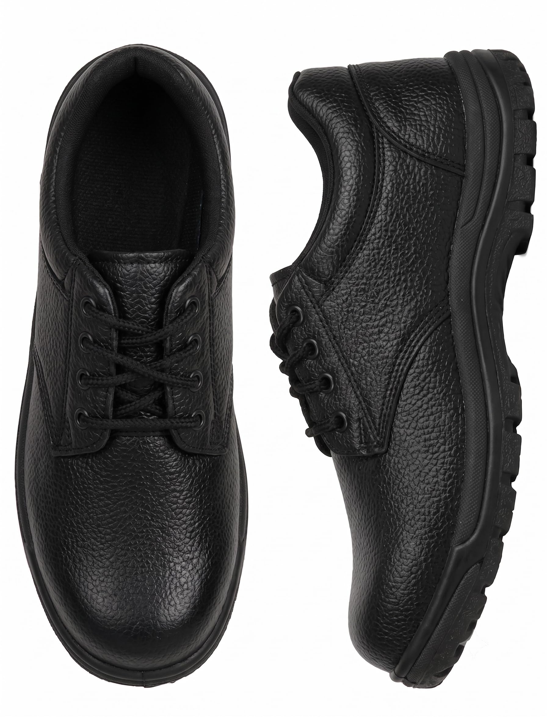 Shyam Steel Men's Steel Toe Safety Shoes | Heavy Duty Industrial & Construction Work Boots | Water & Oil Resistant PVC Sole, Durable Synthetic Leather-image-14