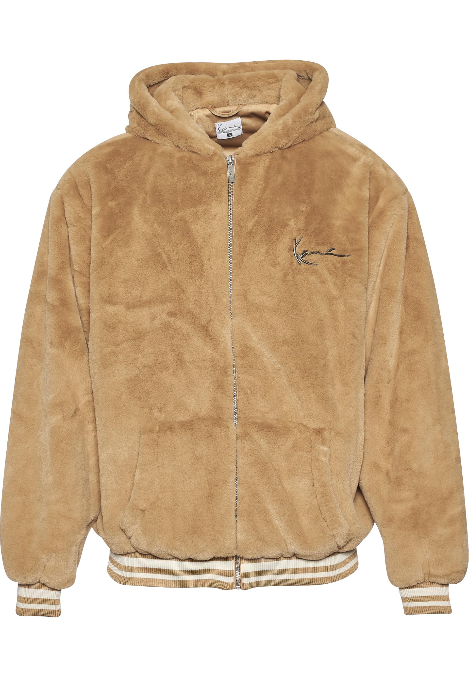 Karl Kani Unisex KU234-001-2 KK Metal Signature OS Fur Full Zip Hoodie