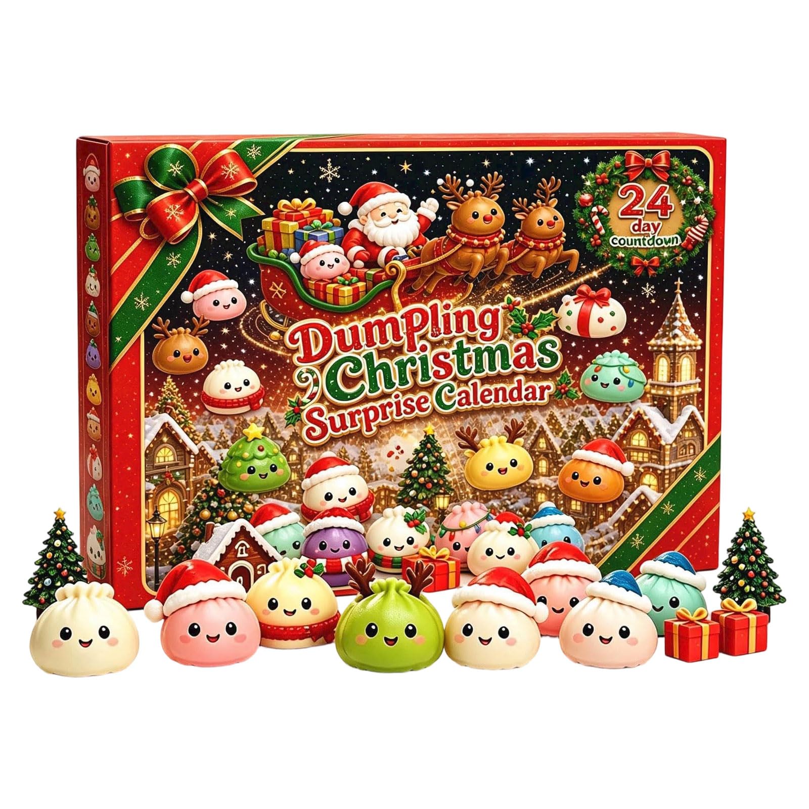 Christmas Advent Calendar 24‑Day Toy Christmas ‑Up Hole Punch Sensory Stress For Kids Fidgets Christmas Birthday Party Favors Gift