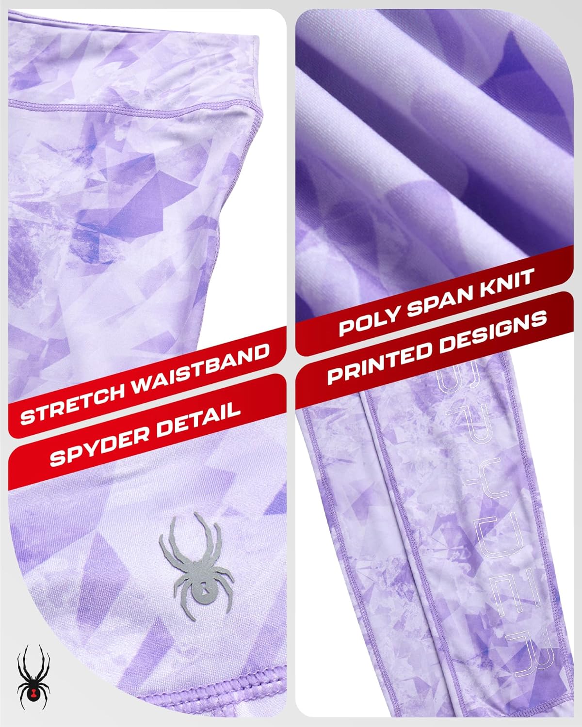 Spyder Womens Leggings - Poly Span Knit UPF 50 Yoga Pants High Waisted Leggings for Women Tummy Control Activewear - Image 5