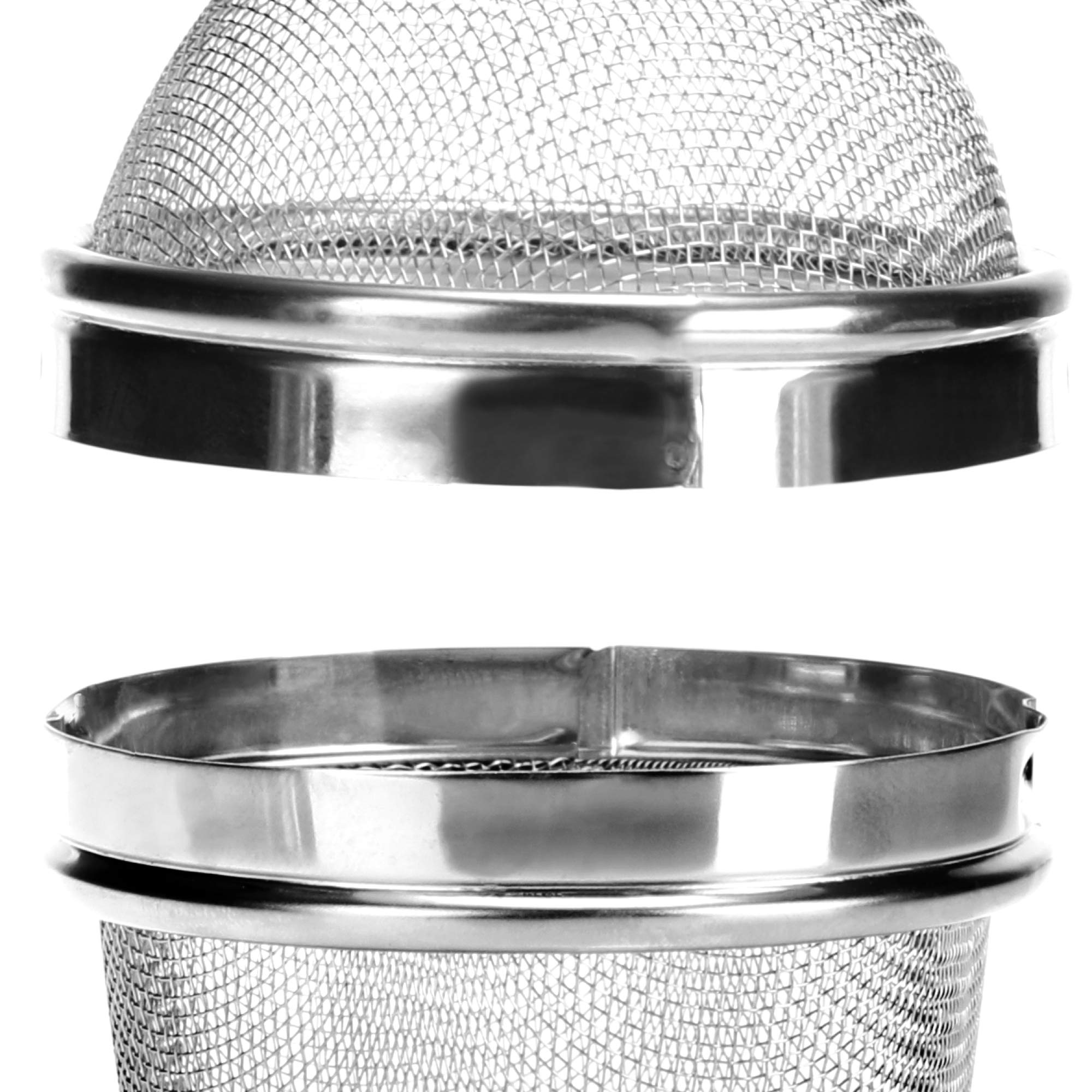 COM-FOUR® 4x colador de té de acero inoxidable 304, apto para lavavajillas - huevo de té Ø 6,5 cm para té suelto, especias y hierbas - filtro de té de malla fina con cadena - colador de especias