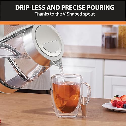 Miniatura 4 de KRUPS Hervidor eléctrico, tetera de 1.8 cuartos (1.7 litros), 1500 W con indicador LED, caldera de agua caliente, apagado automático, ebullición