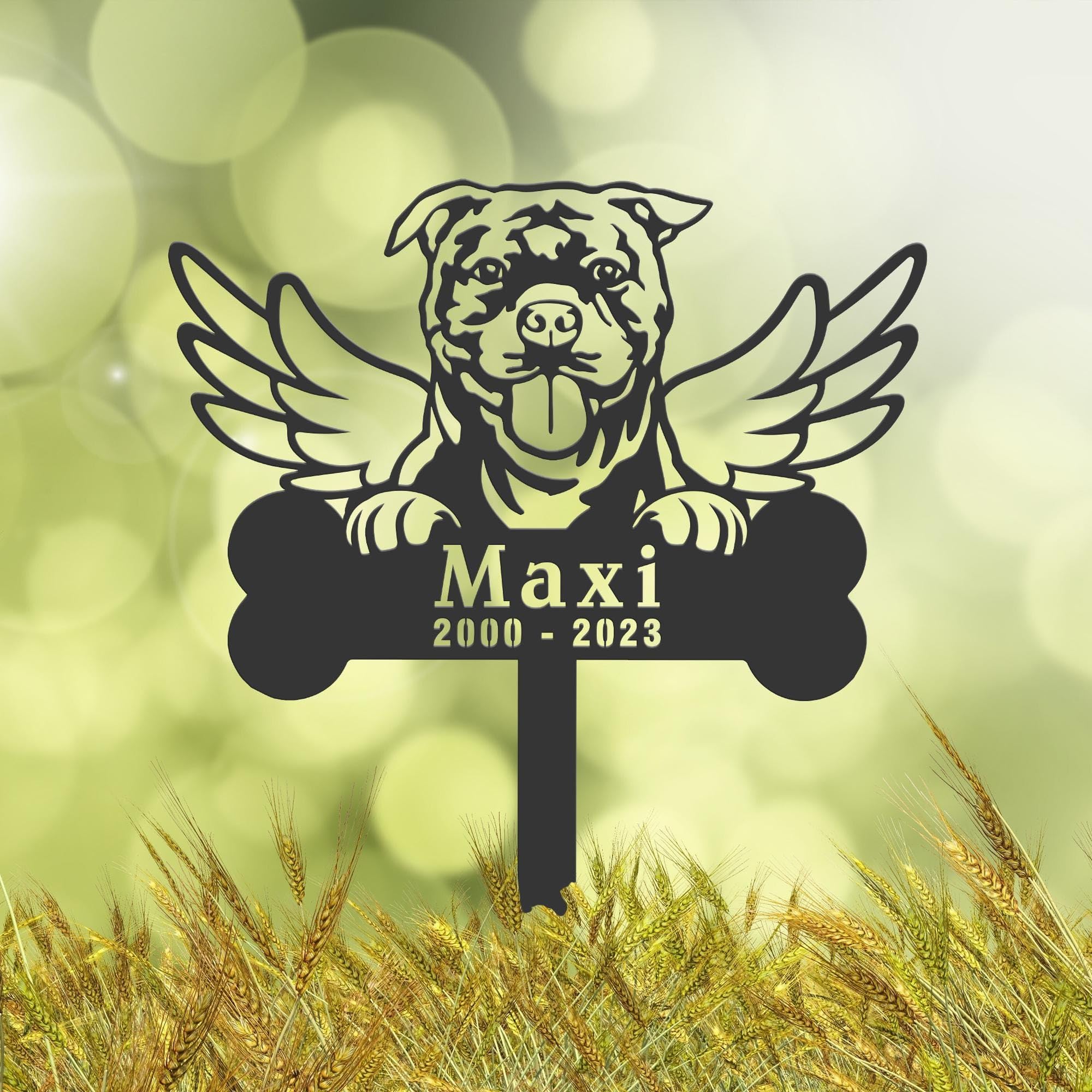 Weiyaliy Multi Personalised Staffordshire Bull Terrier Dog Memorial Stake, Cemetery Marker, Bereavement Gifts, Grave Decorations, Memorial Plaques, Sympathy Sign, Pet Grave Marker, Remembrance Plaque