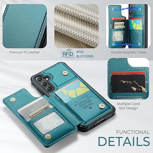 Miniatura 3 de Kowauri Funda de piel sintética tipo cartera para Samsung Galaxy S23 FE, para mujeres y hombres, con ranura para tarjetero con bloqueo RFID, cierre