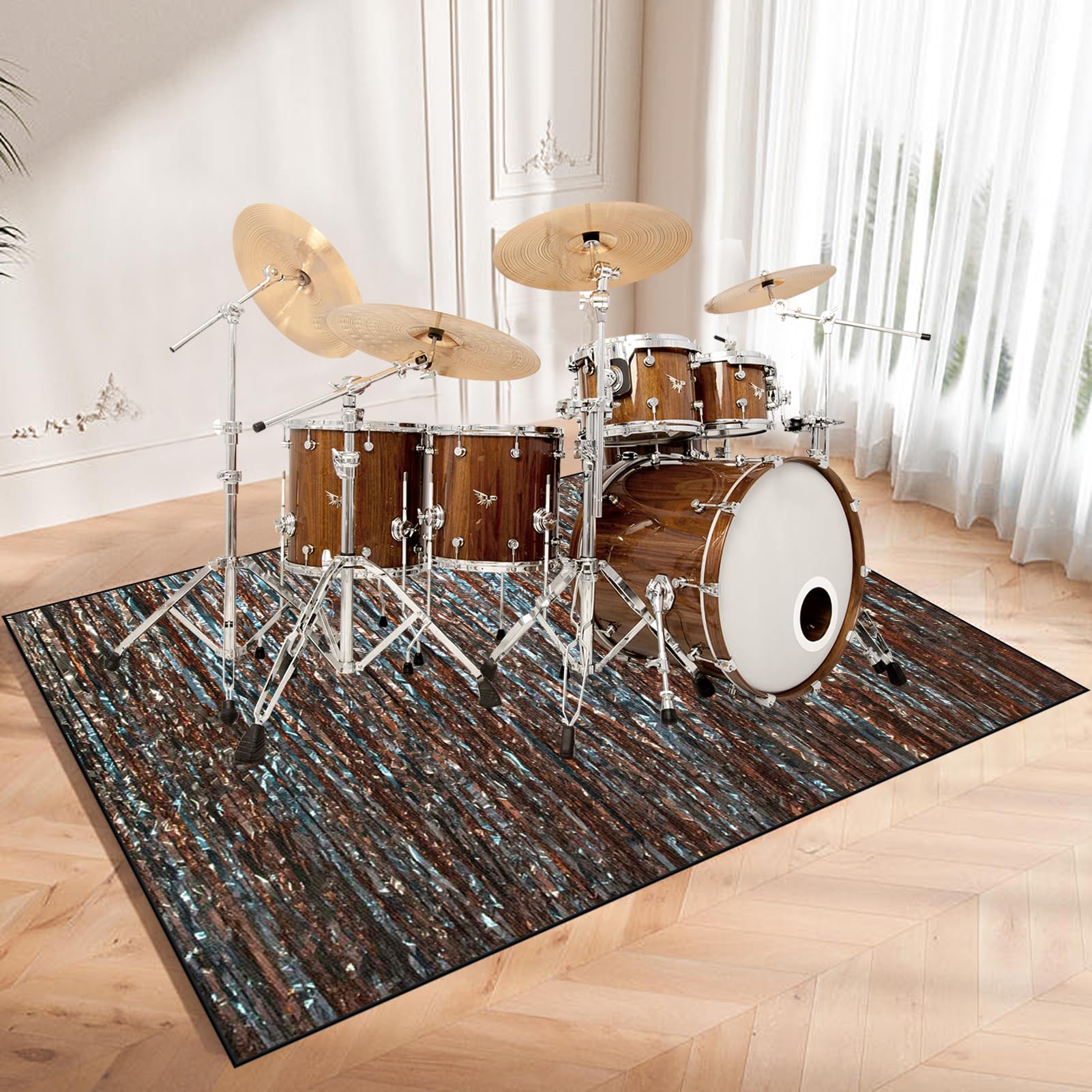 150 x 120 cm Tapis Batterie, Tapis de Batterie électronique Non Glissants Tapis de Tambour Tapis Insonorisé Tapis de Batterie Acoustique pour Batterie électronique Grosse Caisse Caisse Claire