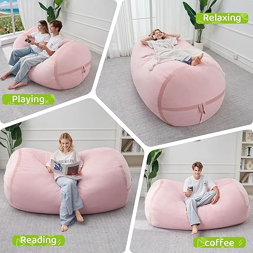 Miniatura 64 de HABUTWAY Puf gigante de 2 pies para adultos, con relleno de espuma viscoelástica, puf grande con funda de terciopelo holandés extraíble para sala de