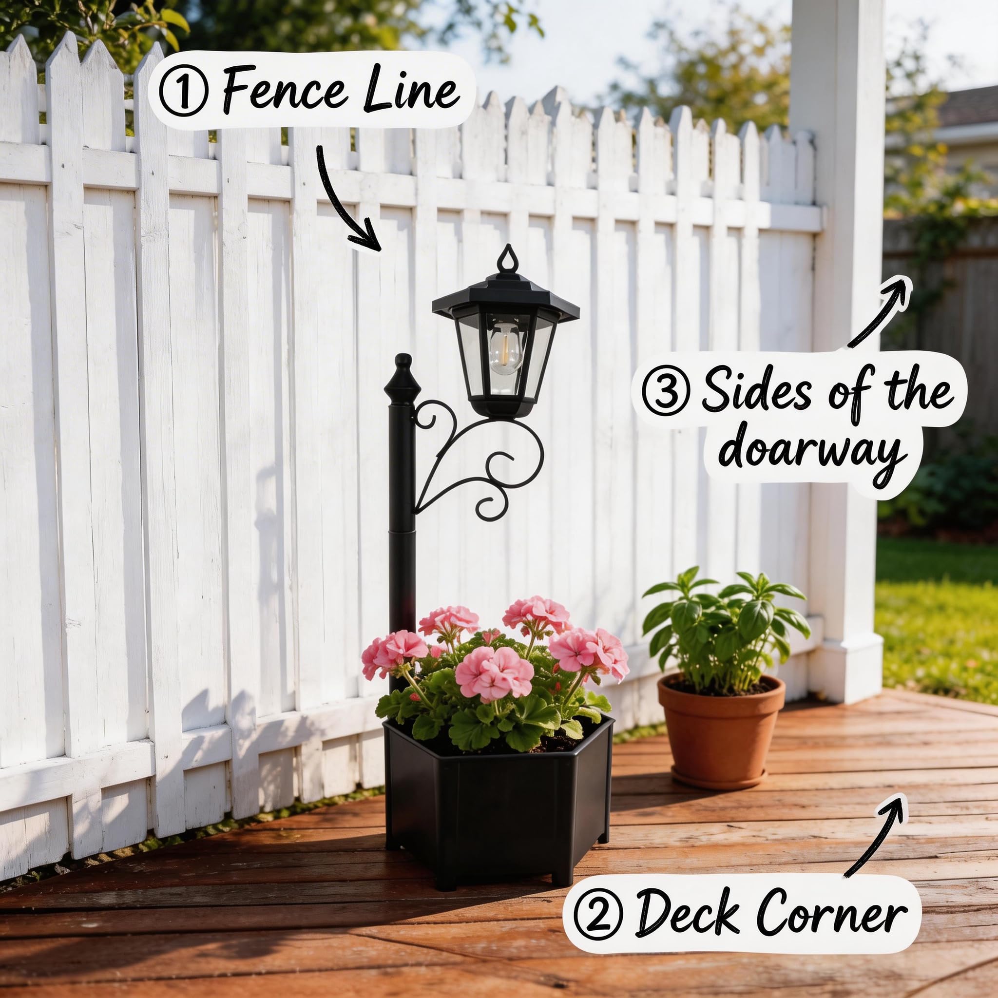 Lámpara Solar Maceta 2 en 1 Exterior - Luz Automática al Atardecer con Carga Solar, Decorativa para Jardín, Patio, Entrada y Porche, Resistente al Clima
