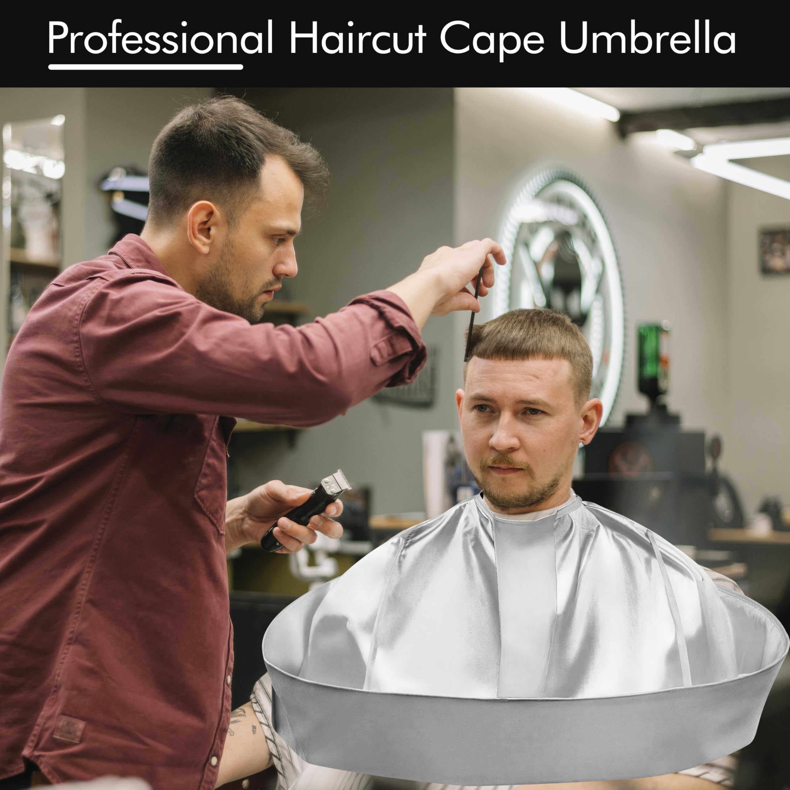 Capa de corte de pelo, capa de peluquería profesional, capa plegable para corte de pelo, paraguas de peluquería, kit de delantal para hombres y mujeres adultos