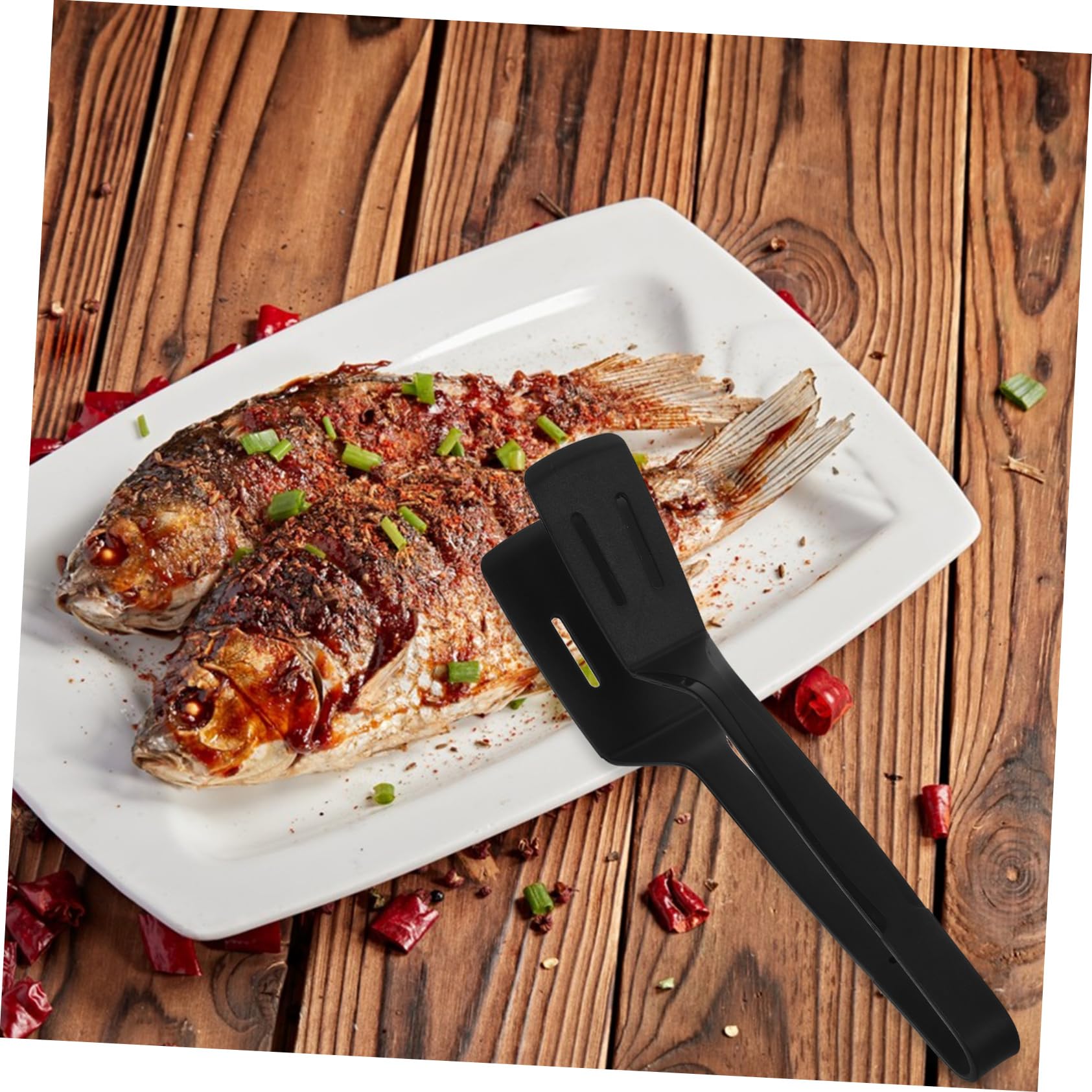 Cabilock 5st Fischspatel Aus Silikon Spachtelzange Schlagende Schaufel Pfannenwender Zange Pfannenwender Zum Kochen Mehrzweck-bratschaufel Hausspatel Silikon-kochzange Black Kieselgel