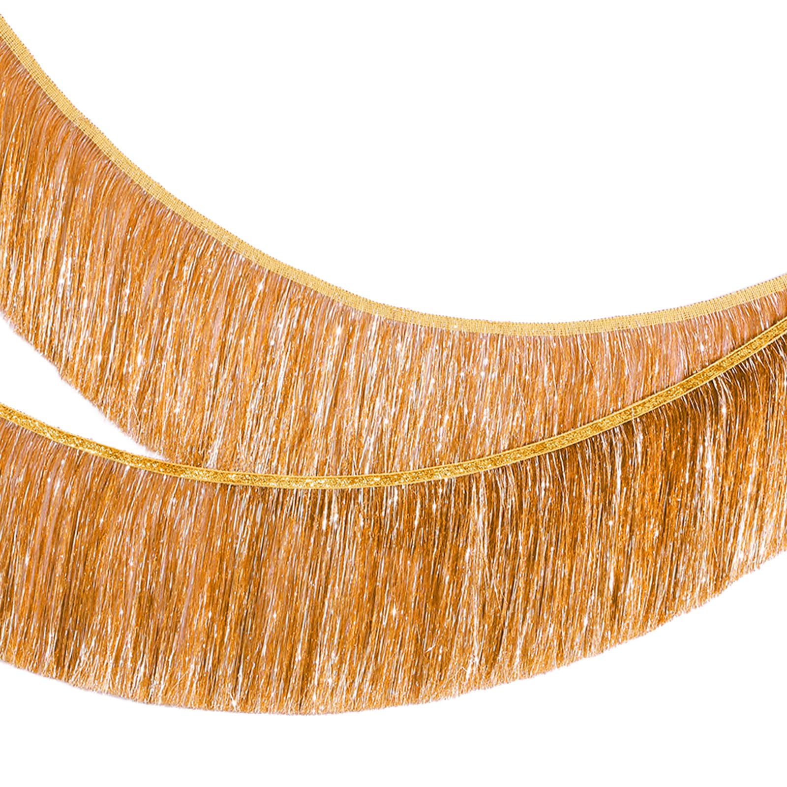 MOMAHUA Orange Fringe Garland,20CM Wide Sparkly Tinsel Fringing,2M Length Wall Hanging Metallic Foil Fringe Garland Banner,Shiny Streamers Party Backdrop for Wedding Birthday Car Parade Floats