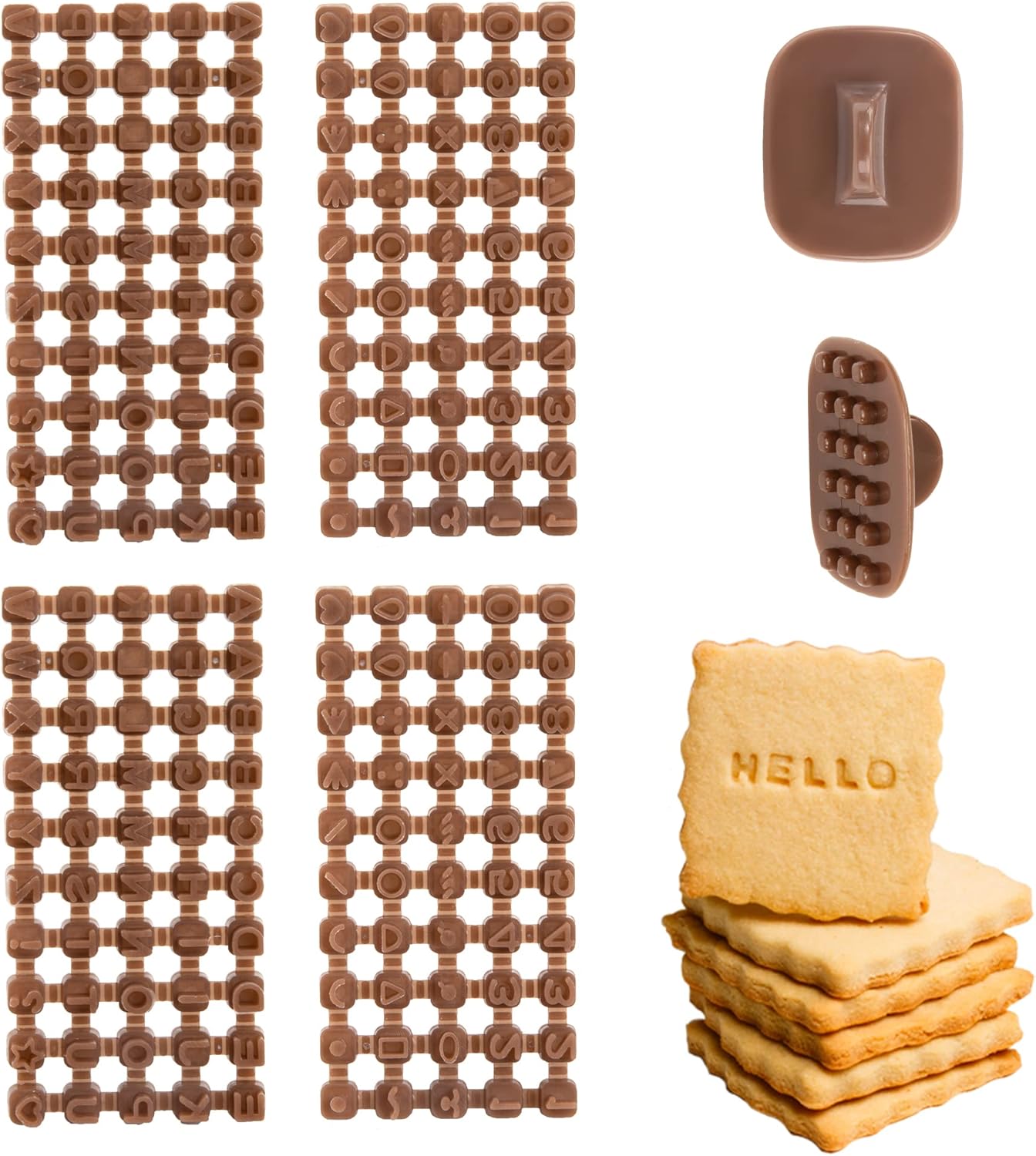 Alphabet Cookie Stamp Mini Clay Letter Stamp Set Alphabet Number Cake