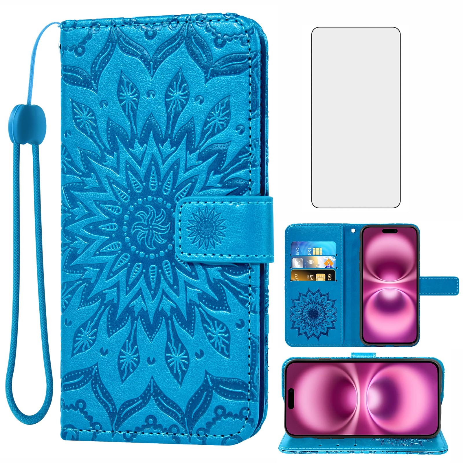 Coque iP 16Plus Asuwish TYHQB UK Bleu finition premium - 8