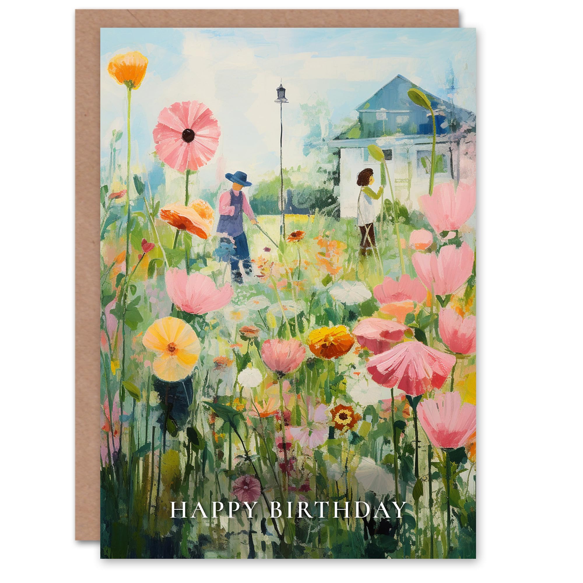 Artery8 Birthday Greeting Card Flower Garden Gardening Painting For Her