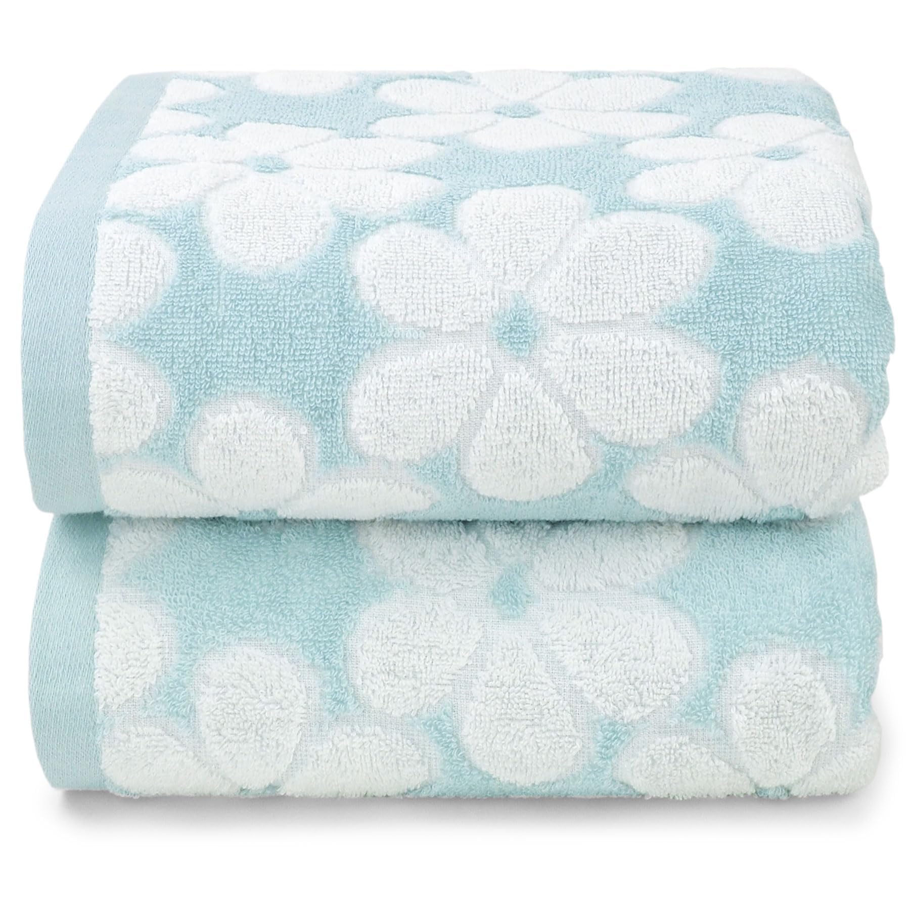 Jacquotha Lot de 2 Serviettes de Bain en Coton pour décoration de Salle de Bain avec Jacquard Floral, Super Douces et absorbantes, Grande Taille, 69,9 x 140,7 cm