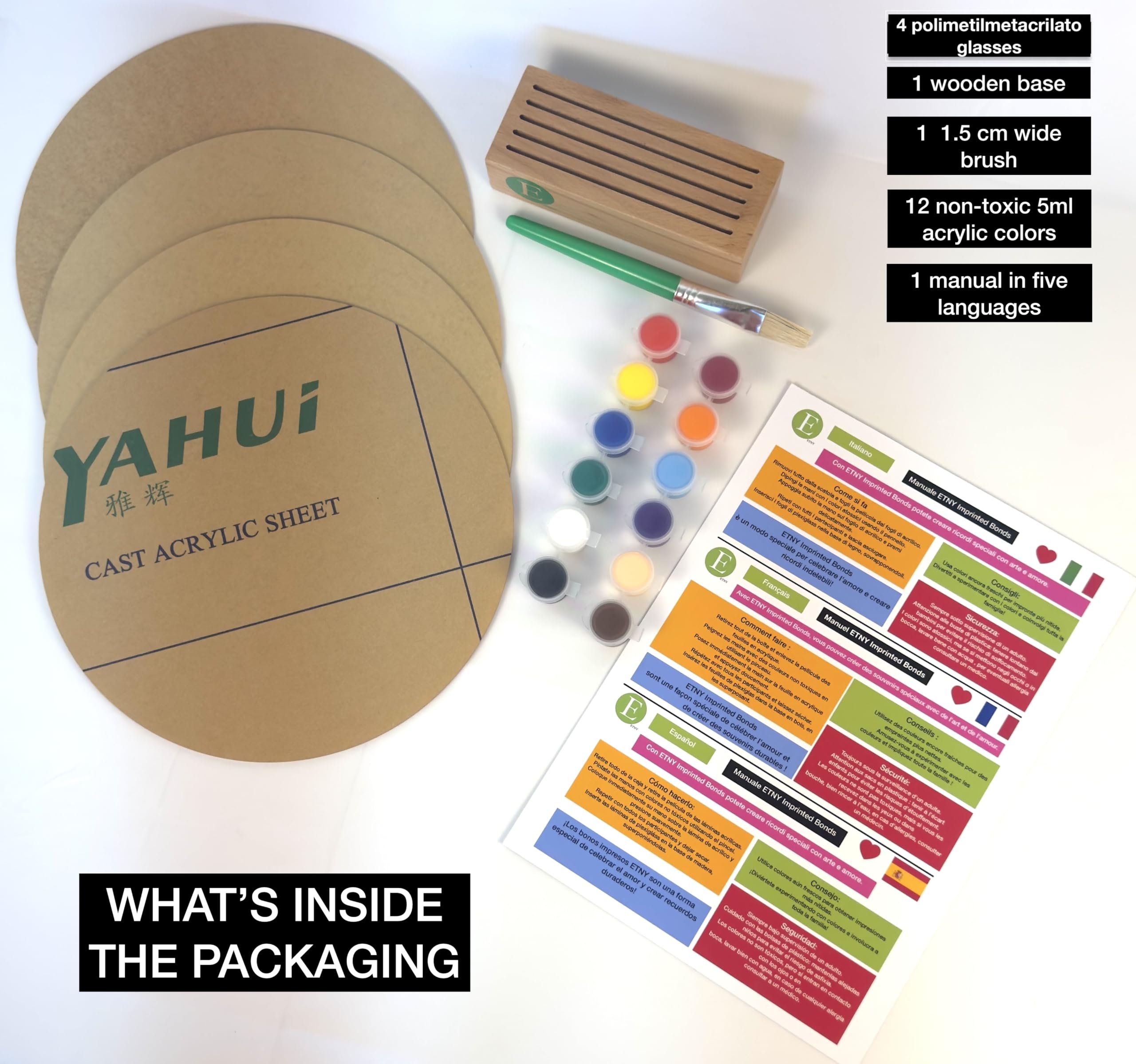 Kit Empreintes Famille De 3 Personnes Made In France - Empreintes De Bonheur - Coffret Naissance - Pastel - Un Grand Marché