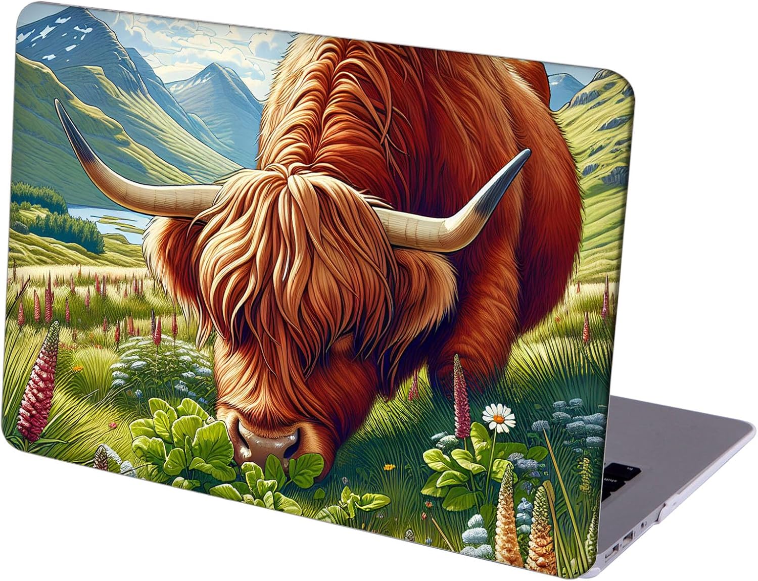 Compatible with MacBook Neo 13-inch, Hard Shell Case with Keyboard Cover and Screen Protector (A3404 A18 Pro chip, 2026 Release) - Highland Cow MC24128