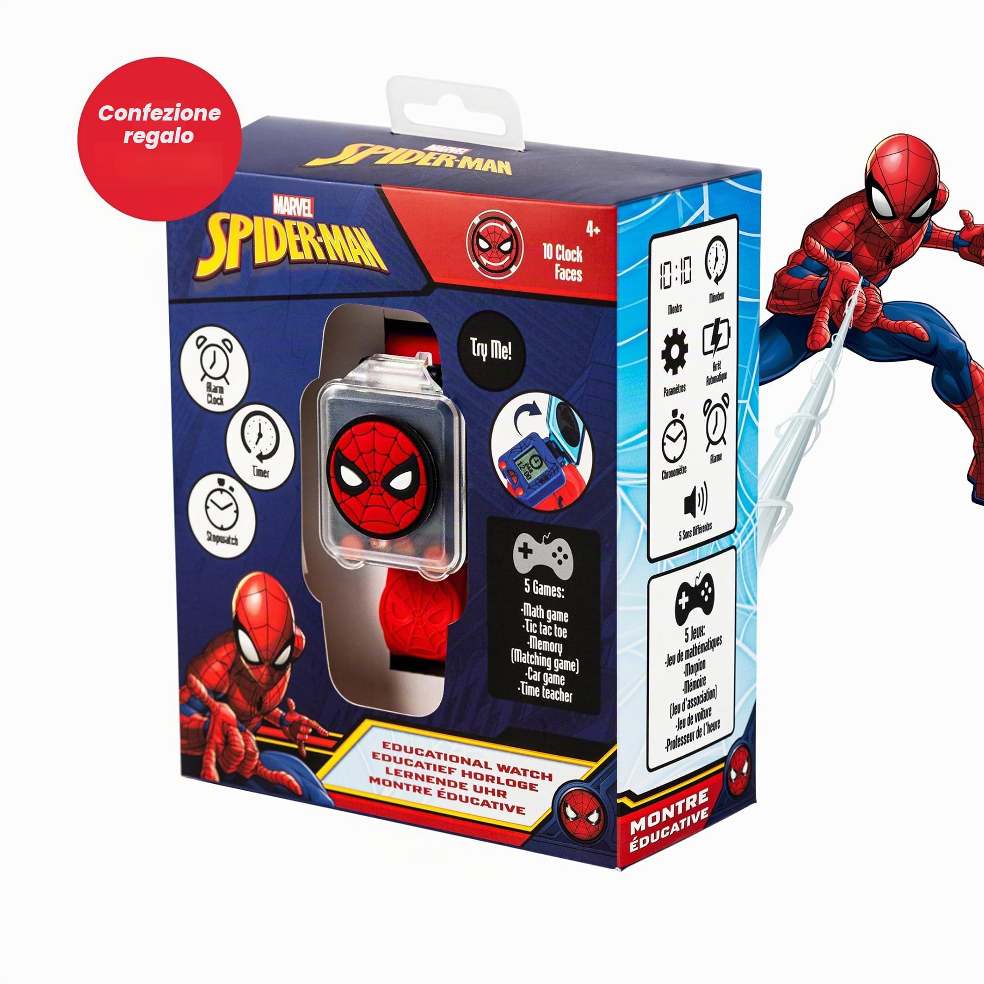 Spiderman SPD4753ARG - Orologio da polso con cinturino rosso