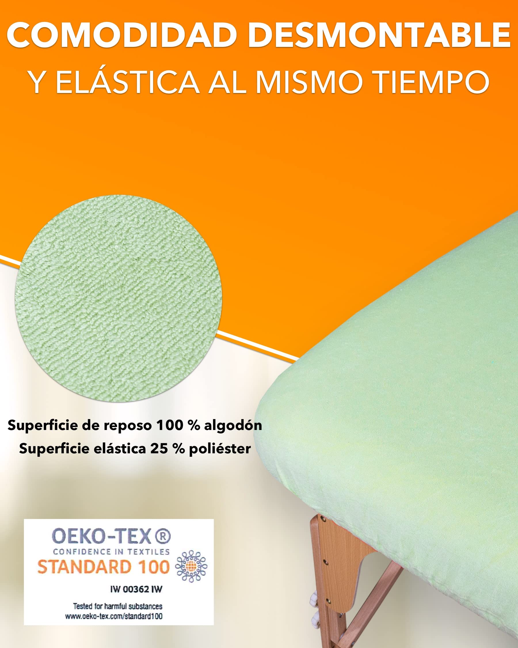 Zen – Funda Camilla Masaje Ajustable - Funda Camilla Ajustable de Felpa Suave para camillas de cosmética, Fisioterapia y Tratamiento - Lavable a 60° - Accesorios de Masaje Amarillo