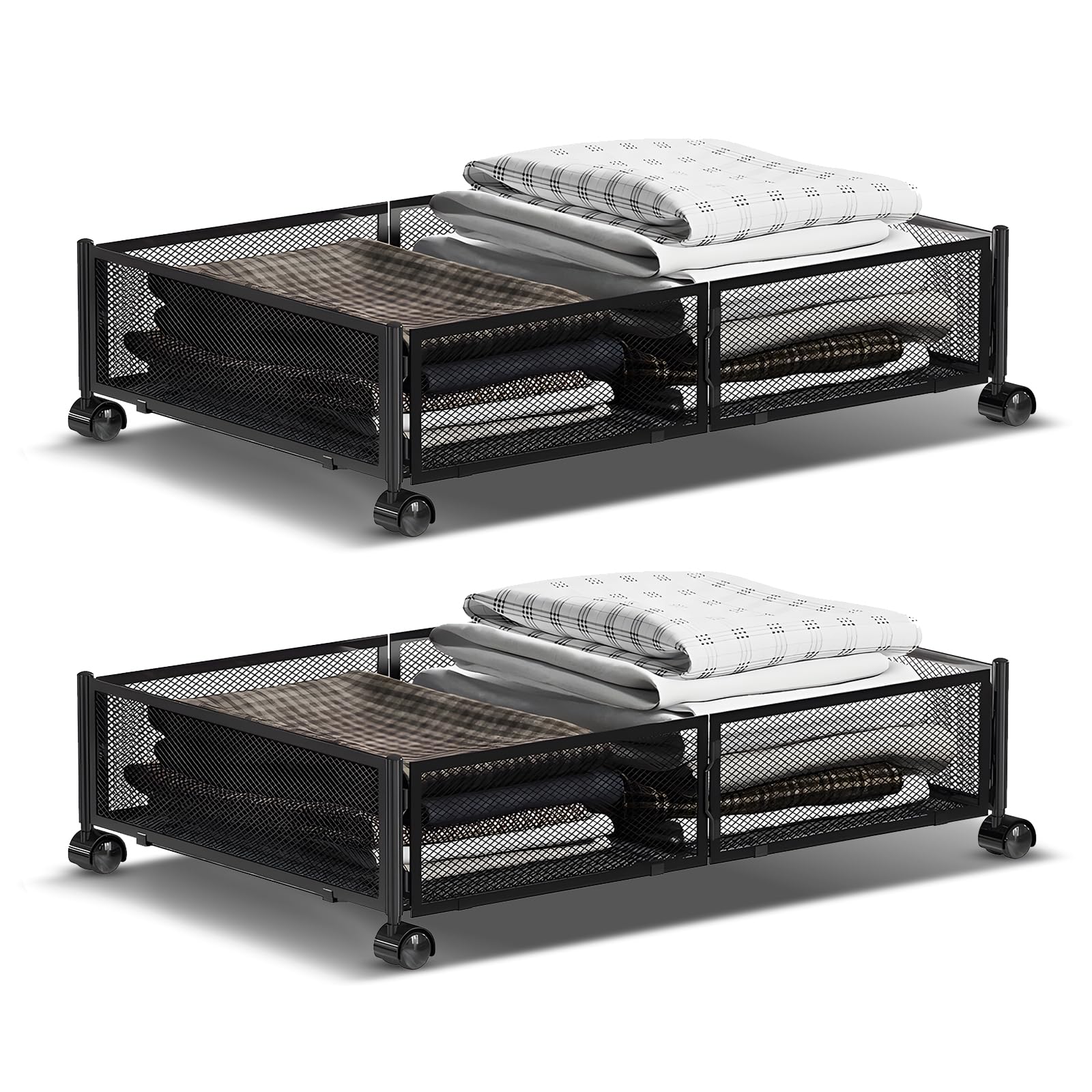 Bacs multifonctionnels pour vêtements et chaussures conteneur sous le lit