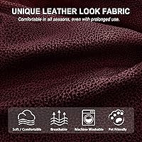 Vista 93 de Fundas para sillas reclinables con aspecto de cuero, funda elástica de 4 piezas, funda suave para silla reclinable, protector de muebles lavable