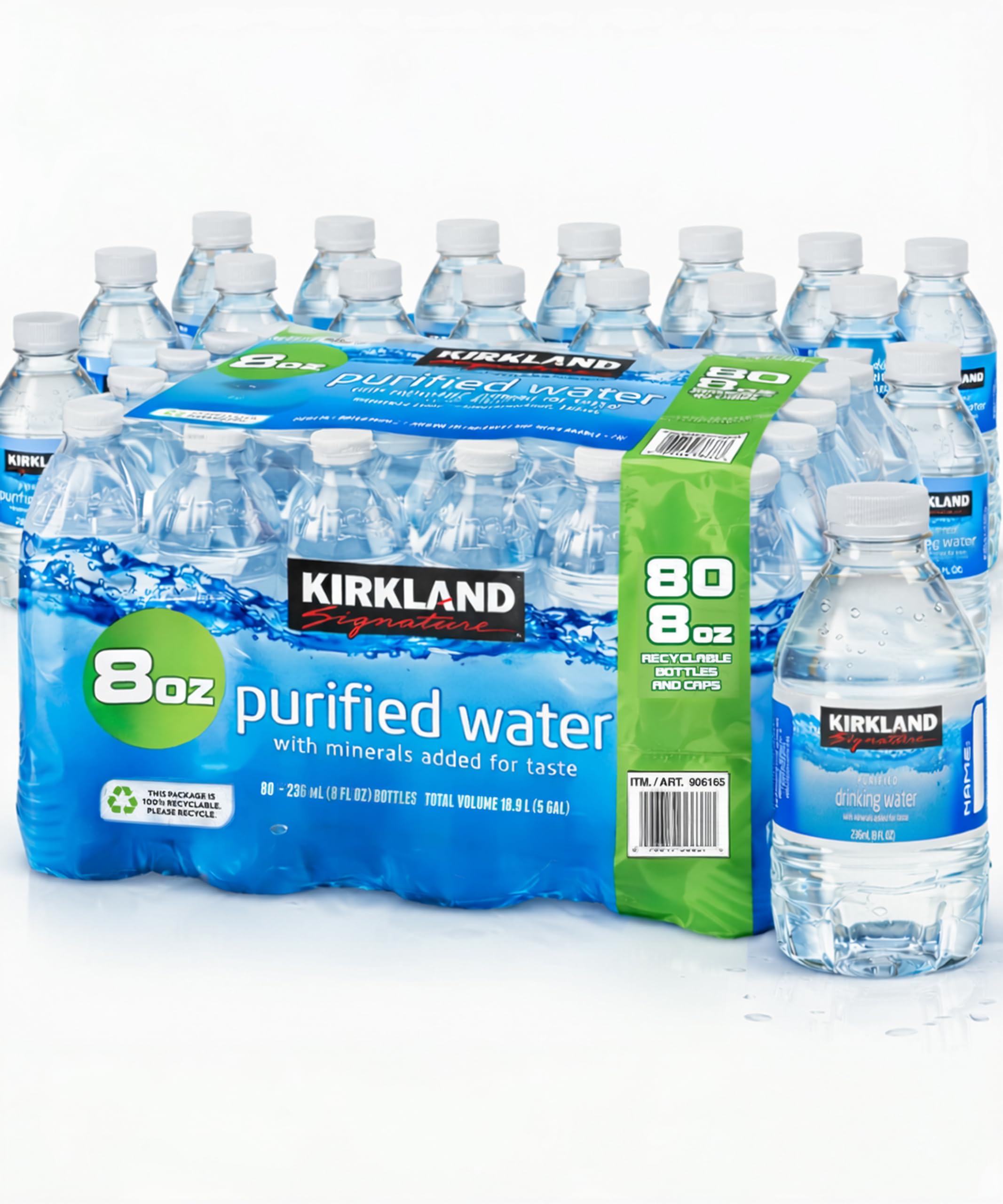 Purified Drinking Water, 80 Pack – 8 fl oz Mini Water Bottles Enhanced with Minerals for a Crisp, Refreshing Taste