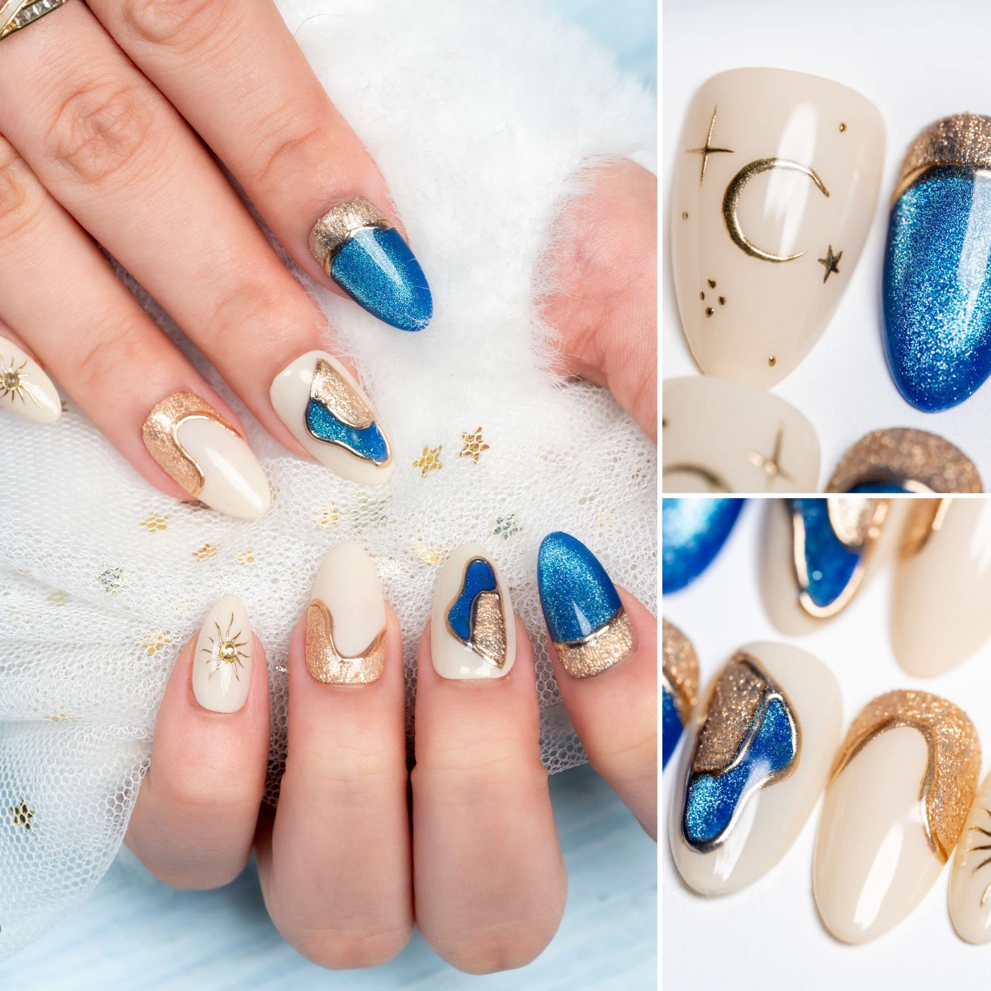 Amazon | Sun&Beam Nails 手作り ネイルチップ ショート アーモンド