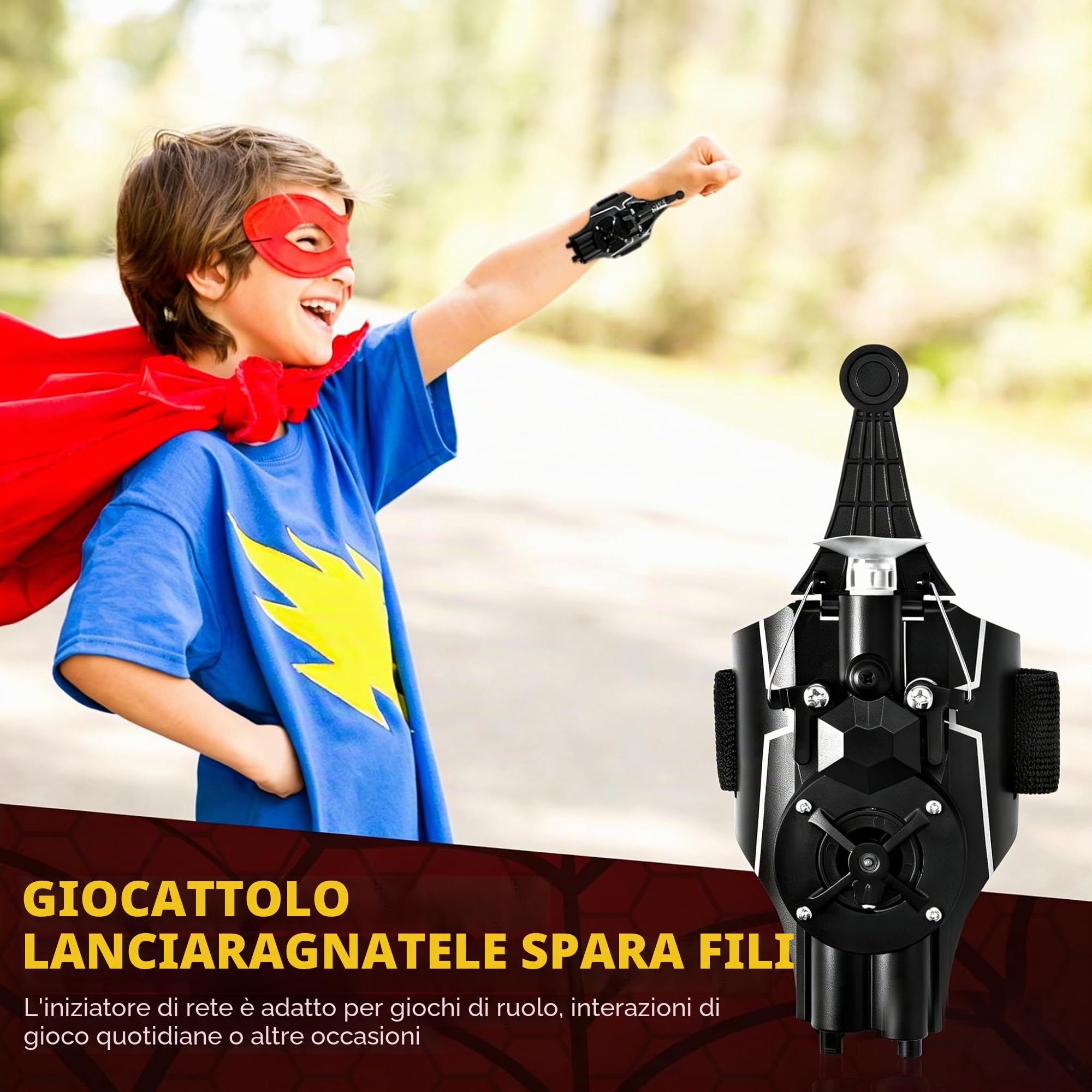 Spider Web Shooter, guanto lanciatore Spider Cosplay, 3 m, set giocattolo elettrico automatico avvolgicavo (tipo A)