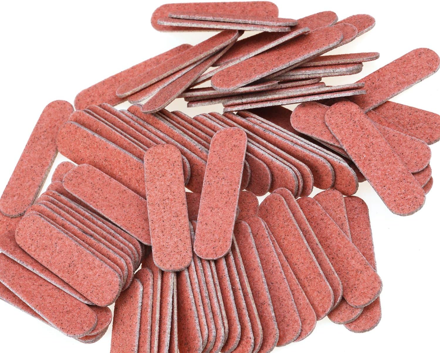 100 Pcs Mini Nail Files Bulk, Mwoot Disposable Double Sided Emery Board 180/240 Grit, Fingernail Nail File Buffer Set Manicure Tool for Natural Acrylic Fake Nails Home and Salon Use (Amber Color)