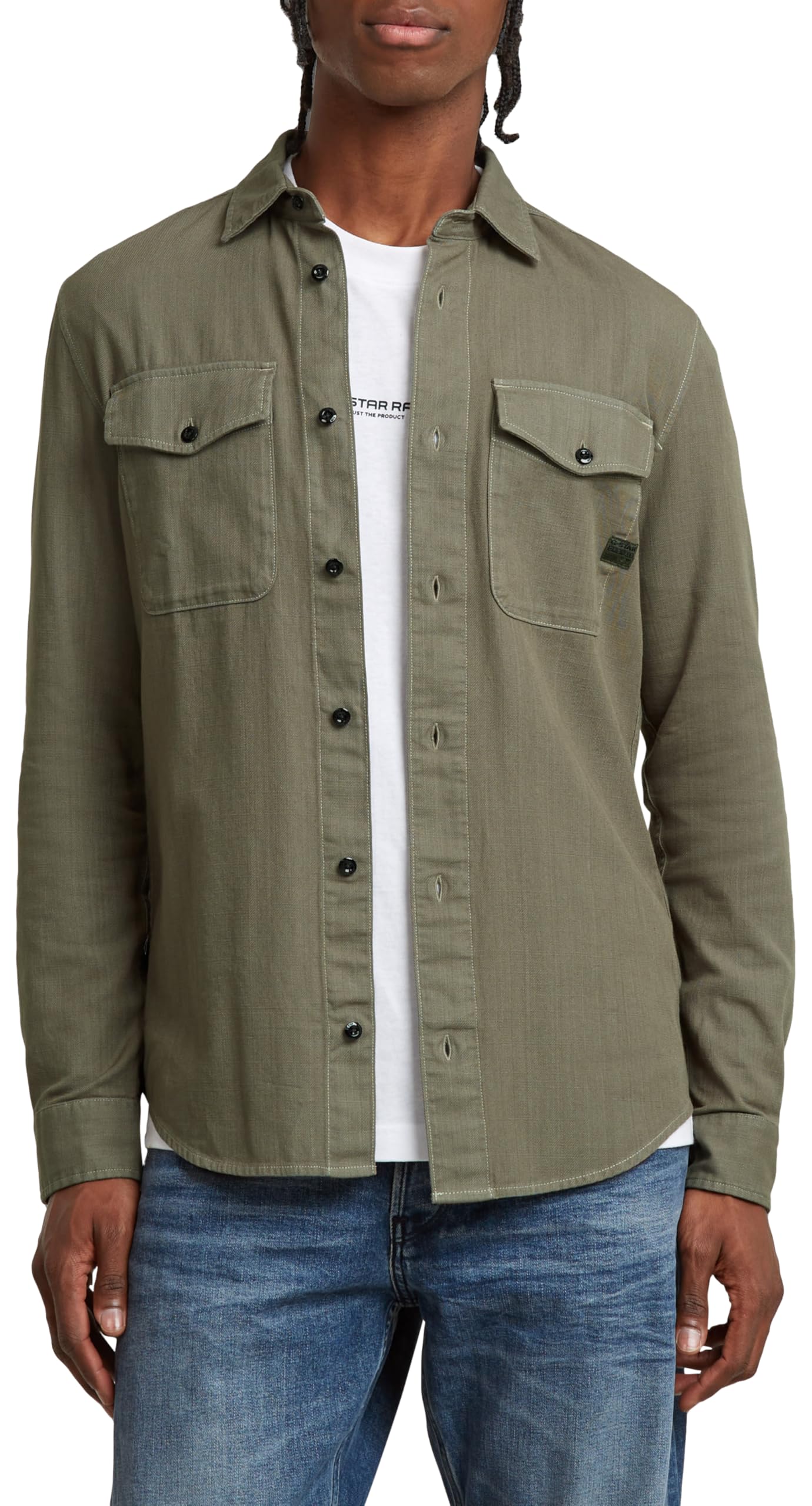 G-Star Men's Marine Slim Shirt, Green (shamrock gd D24963-D454-B681), XL