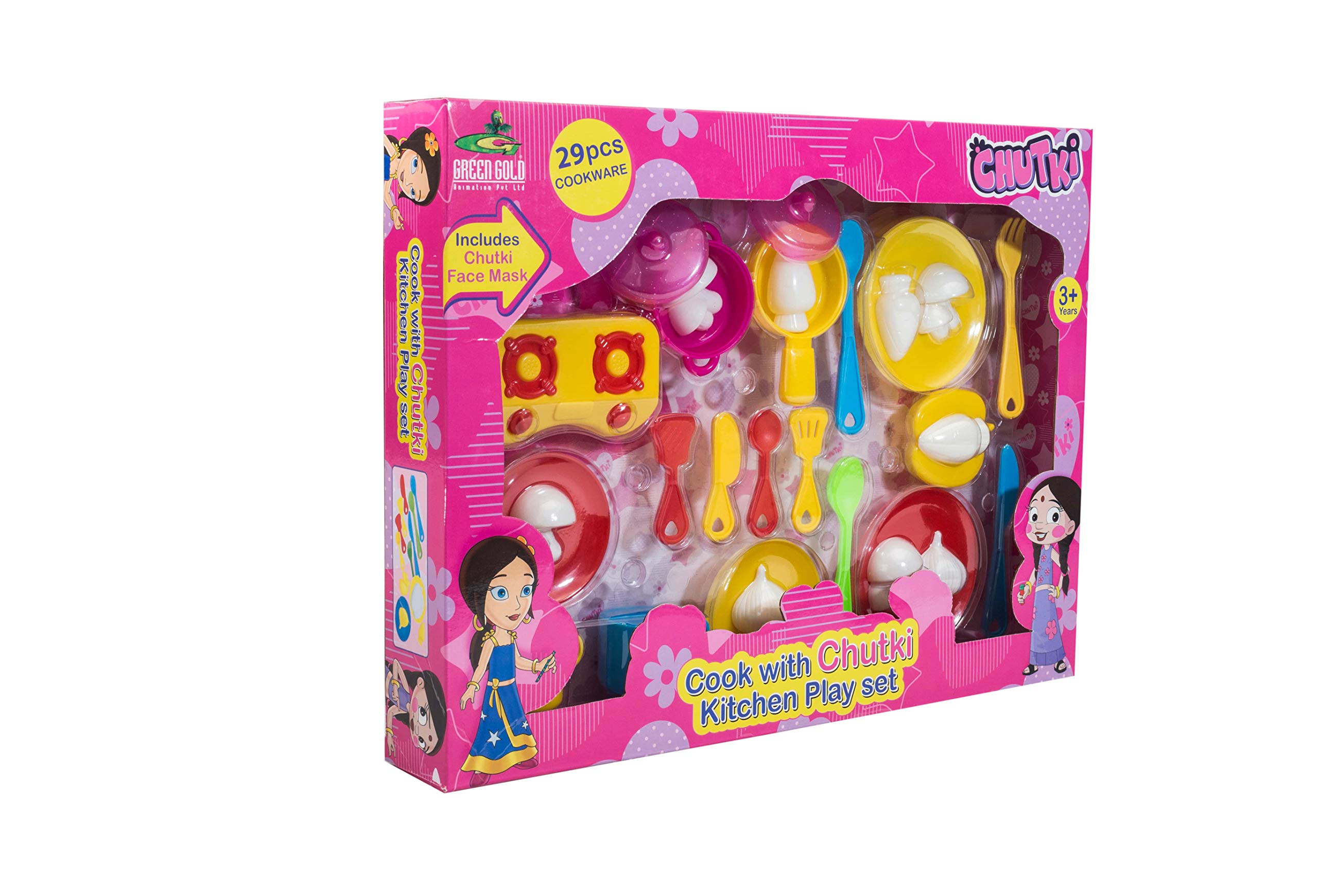 Chhota Bheem Plastic Chutki & Indumati Kitchen Set, Multicolour, 29 Pieces - Image 2 thumbnail