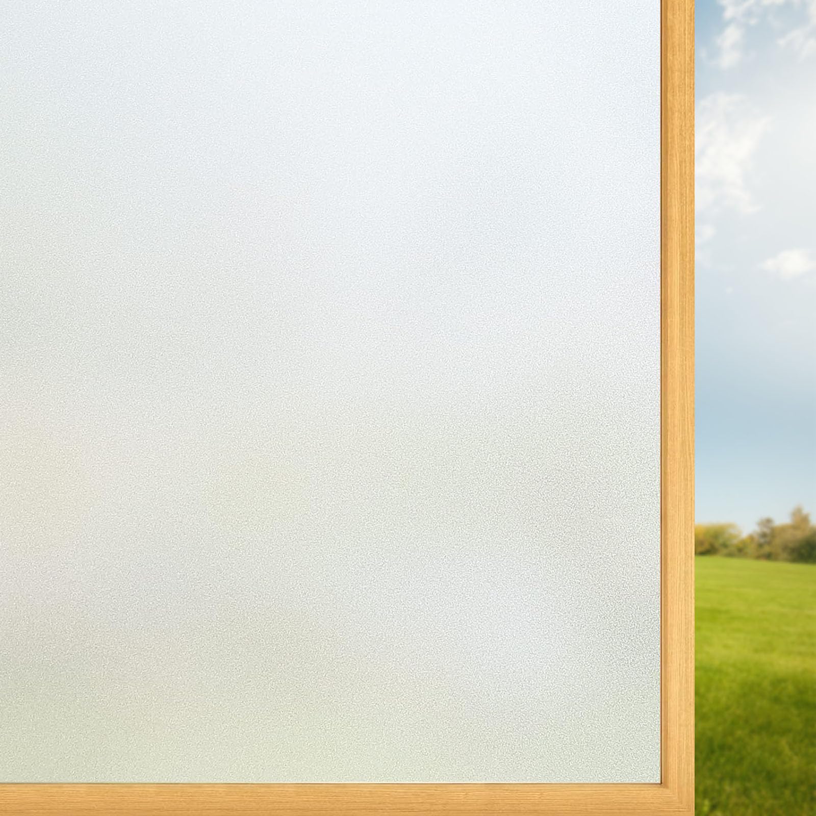 Fensterfolie Blickdicht Sichtschutzfolie 100 x 310 cm Ohne Klebstoff Folie Sichtschutz Anti UV Milchglasfolie Selbstklebend für Wohnzimmer Küche Büro, Rein matt