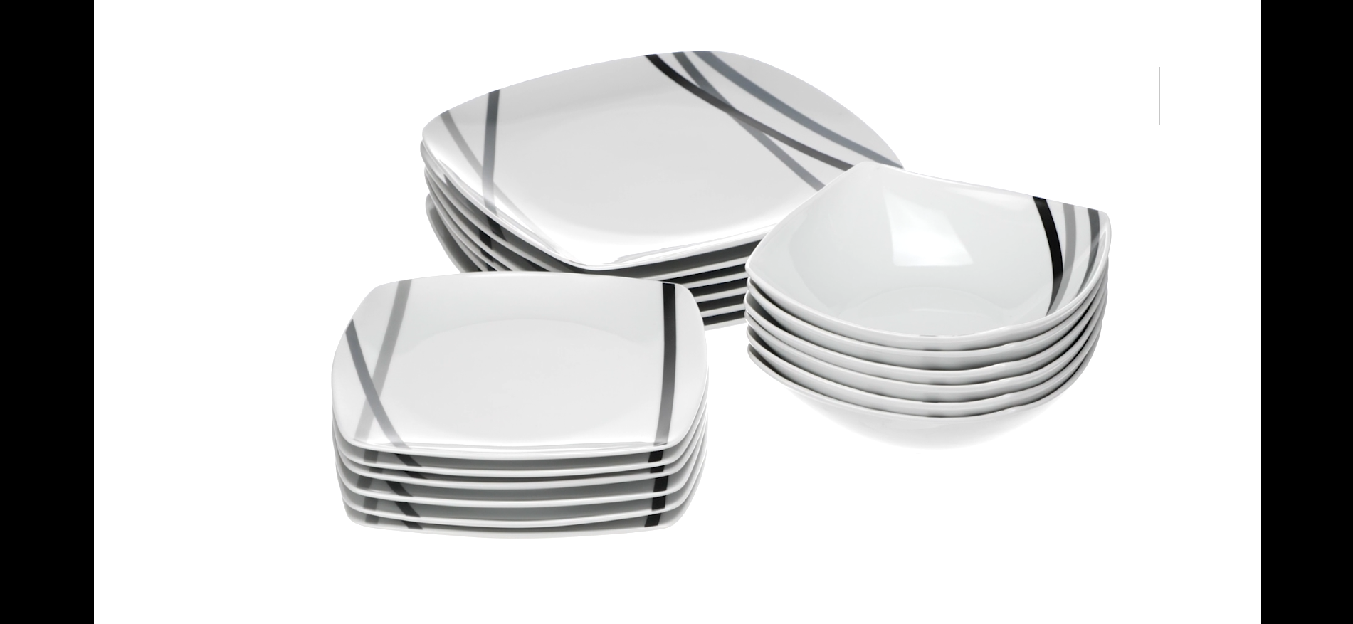 Micro Onde Combiné CreaTable, 24031, Série Square City Line, Service De Service De Vaisselle Complet Micro Onde Combiné CreaTable, 24031, Série Square City Line, Service De Service De Vaisselle Complet