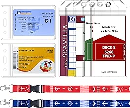 SEAVILIA 5 Pack Cruise Luggage Tag Holder & 2 Pack Cruise Ship Lanyards with Waterproof ID Holder, Cruise Essentials 2025 for NCL, Princess, Carnival, Royal Caribbean and Celebrity