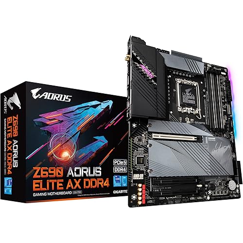 GIGABYTE Z690 AORUS Elite AX DDR4 (LGA 1700/ Intel Z690/ ATX/ DDR4/ Quad M.2/ PCIe 5.0/ USB 3.2 Gen2X2 Type-C/WiFi 6/2.5GbE LAN/Gaming Motherboard)
