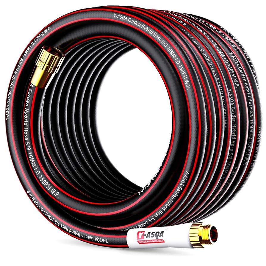 YASQA Heavy Duty Garden Hose 100 ft 5/8 Inch, Contractor's
