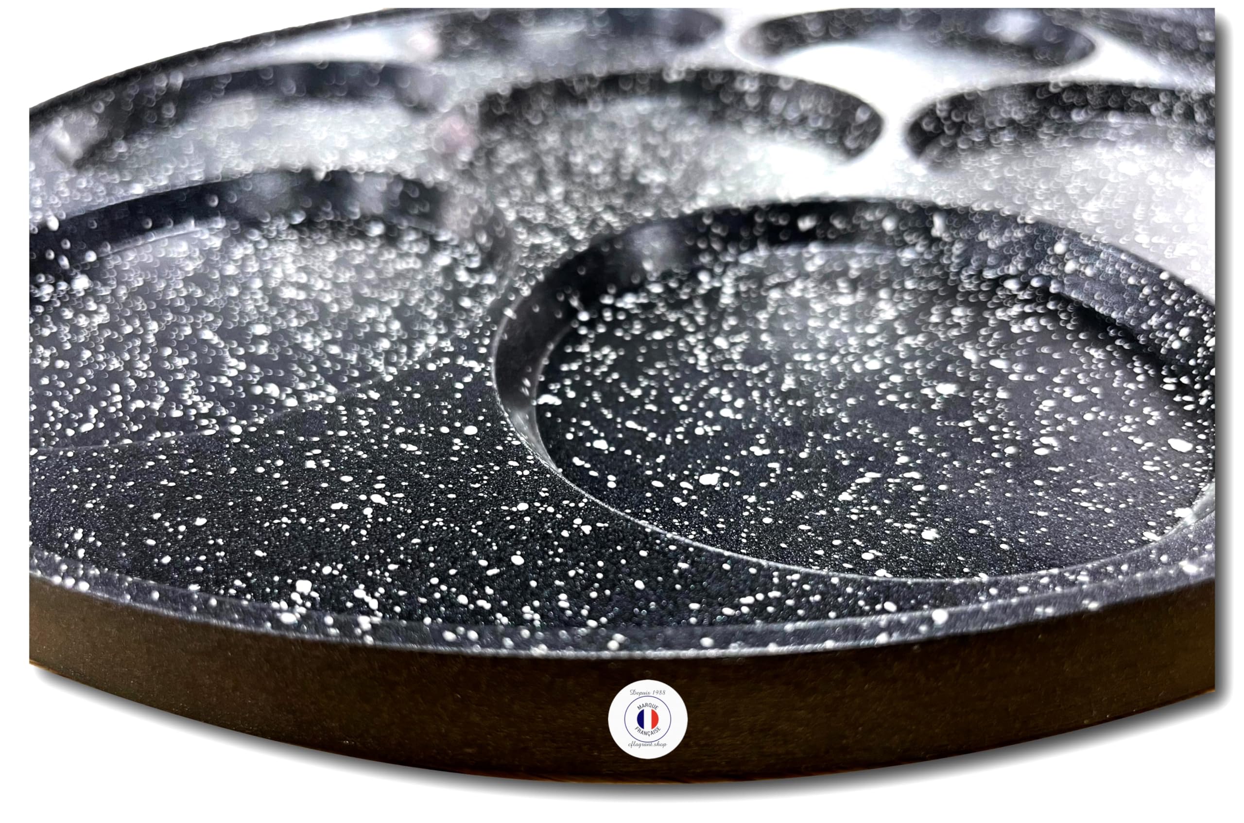France Poêle à Pancakes 26cm Façon Pierre Tous Feux Dont Induction sans PFOA Cuisson sans Matière Grasse Revêtement Antiadhésif (Sans Emoji)