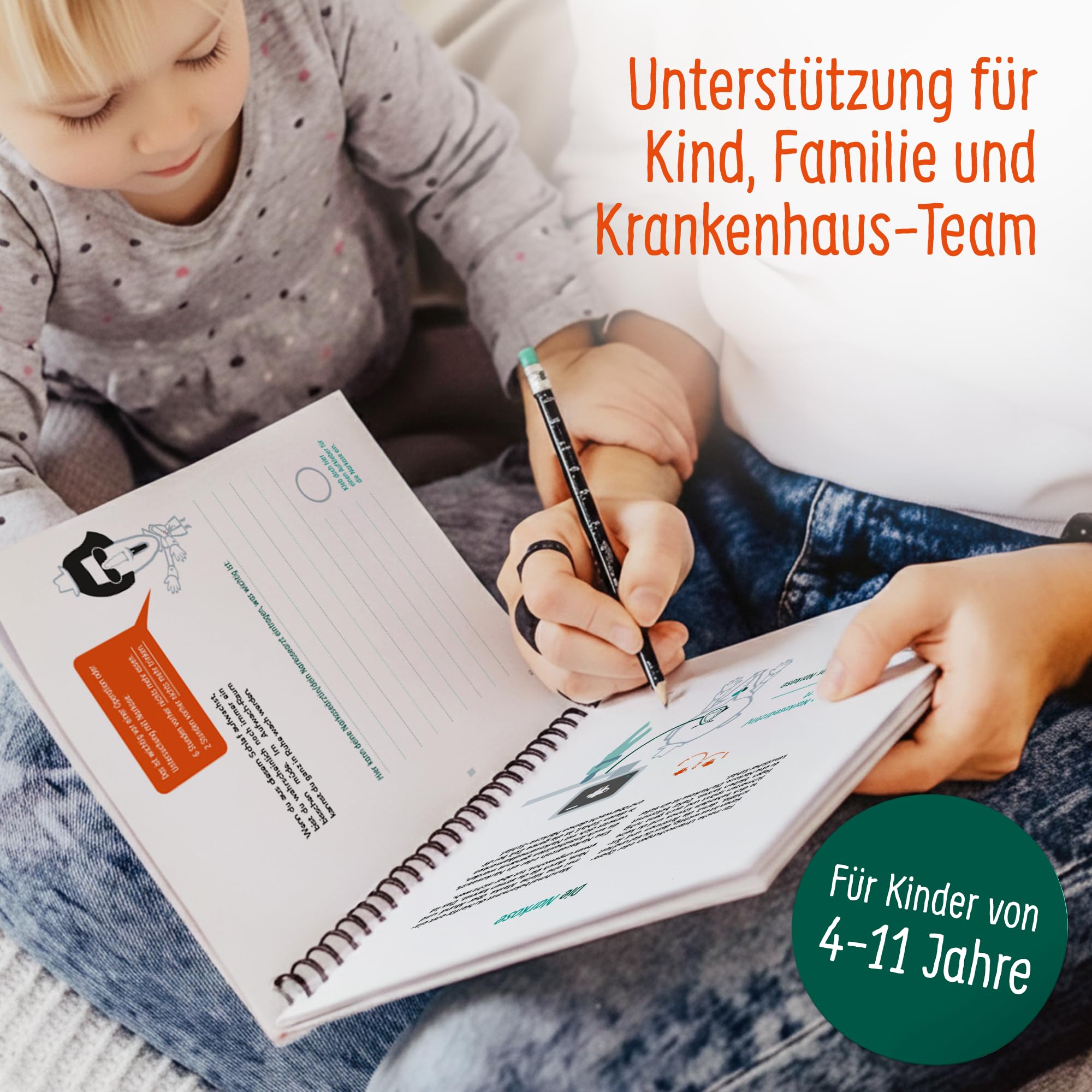 Kinderherzbuch Verlag – książka dla dzieci "Otwórz swoje serce": Operacja Mitmachbuch dla dzieci (4-11 lat) do operacji, badania, znieczulenia i szpitala – książka z elementami interaktywnymi i