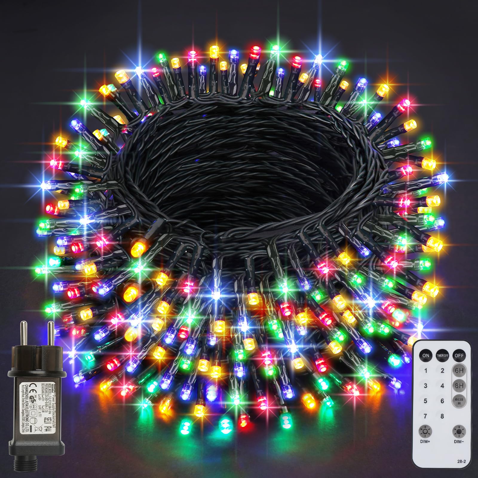 LED Lichterkette Innen Außen, 320LEDs & 41.2M Lichterkette Weihnachtsbaum, 8 Modi IP44 Wasserdicht Fairy Lights mit Fernbedienung und Timer, für Weihnachten, Garten, Party, Hochzeit - RGB