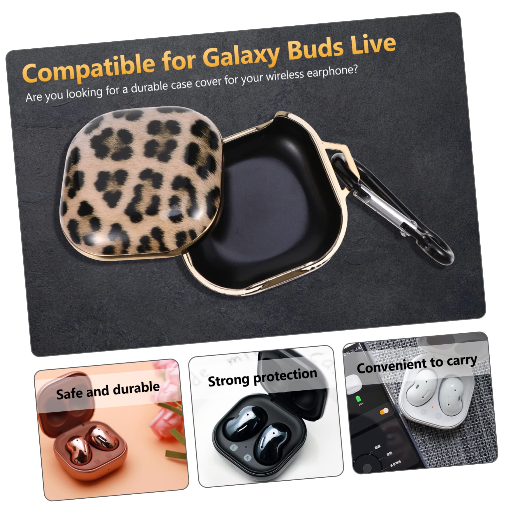 DOITOOL Estuche Portátil Ligero para Auriculares con Estampado De Leopardo De 2 Piezas para Transmisión En