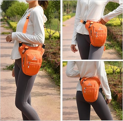 Miniatura 9 de Peicees Riñoneras para hombres y mujeres, bolsas de muslo al aire libre, mochila cruzada para montar en motocicleta