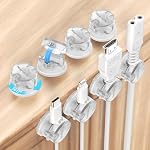 8 Pack Magnetic Cord Organizer, Rotatable Cable Clips-White | Strong Magnetic Cord Holder, [1s Locking Cord] Adhesive Wire Keeper, Cable Management for Desk, Car, Nightstand, Office