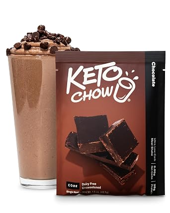 Keto Chow Chocolate CORE Unsweetened Meal Replacement Shake, 1 Meal