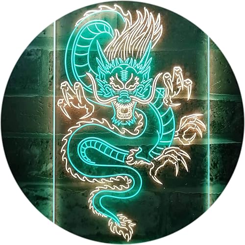 Vista 46 de ADVPRO Chinese Dragon Room Display Dual Color LED Neon Sign Green & Red 16" x 24" st6s46-i3225-gr
