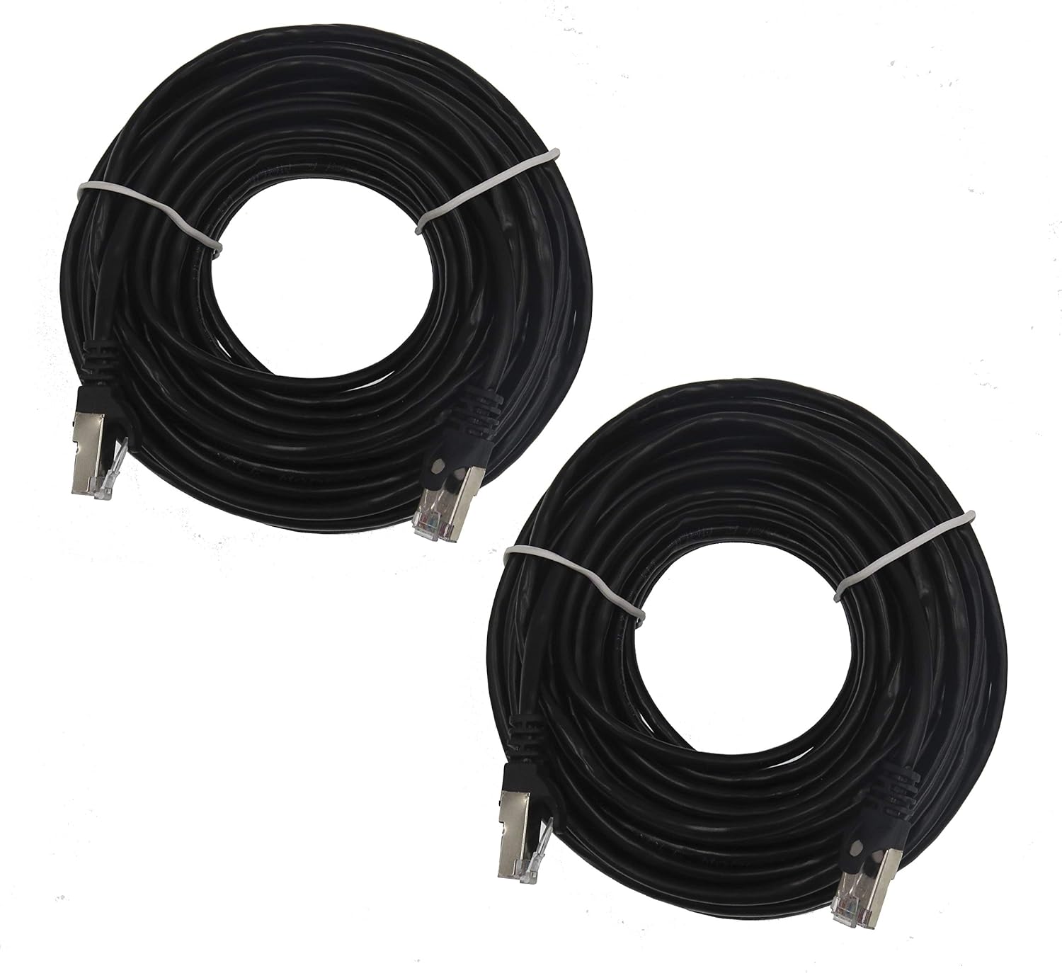 60ft hoSecurity cat5 RJ45-RJ45 Ethernet Network Cable Black Color for use with routers, switches, Computers, Xbox, PS3 and Other Devices with Network Jacks (2X 60ft Black)