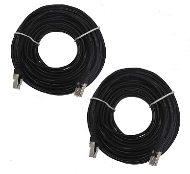 60ft hoSecurity cat5 RJ45-RJ45 Ethernet Network Cable Black Color for use with routers, switches, Computers, Xbox, PS3 and Other Devices with Network Jacks 2X 60ft Black
