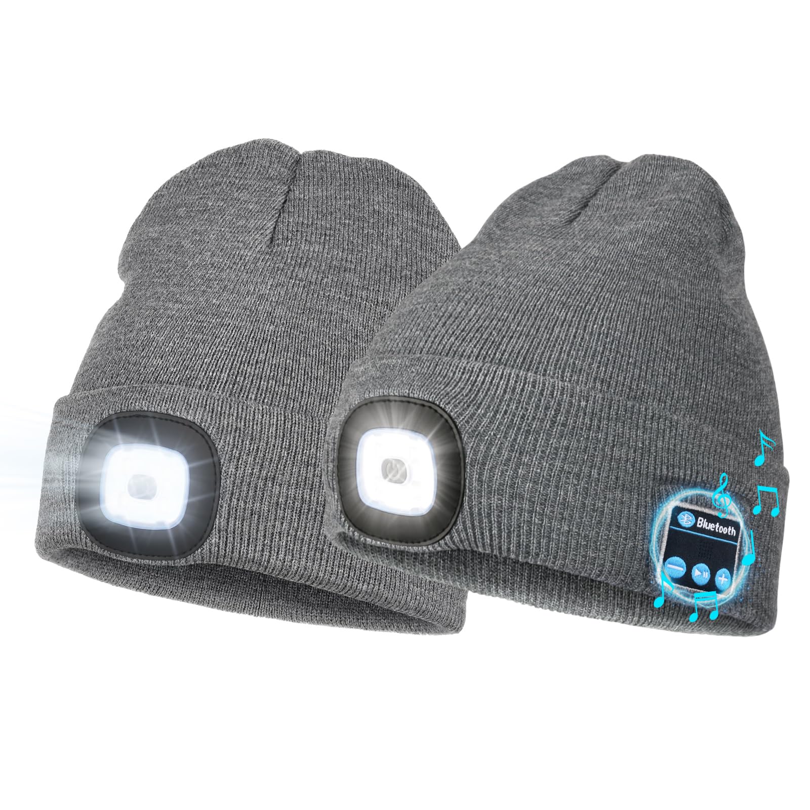 Wmcaps Bluetooth Hat with Light and LED Beanie with Light for Men Dad Husband Him