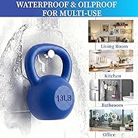 Vista 3 de Ganchos de pared sin clavos, 20 ganchos adhesivos de pared para colgar con impermeable y resistente al aceite, carga máxima de 13 libras