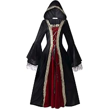 Women Hooded Medieval Renaissance Dress Halloween for Adult